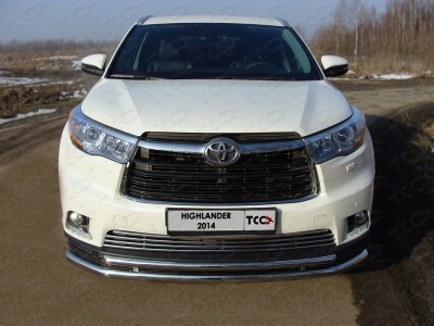 Накладка решётки радиатора 16 мм ТСС для Toyota Highlander 2014-2016