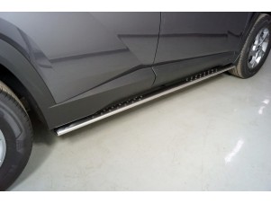 Пороги овальные с проступью 75х42 мм для Hyundai Tucson 2020 – н.в. HYUNTUC21-14
