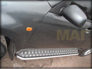 Пороги с площадкой алюминиевый лист 43 мм для Chery Tiggo № CHT 2