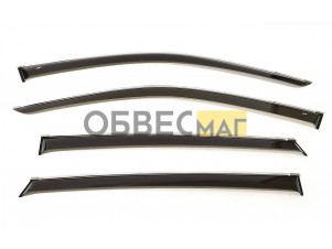 Дефлекторы боковых окон Cobra Tuning с хромированными молдингами для Haval F7 № H60619CR