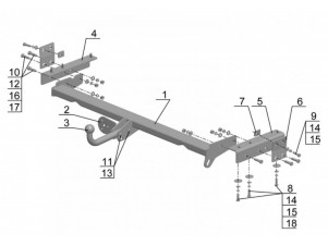 ТСУ Фаркоп Avtos на Lexus RX-300 № LX 01